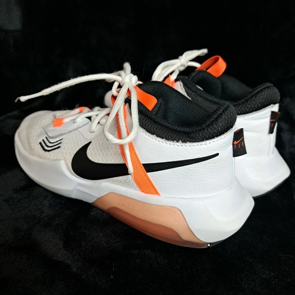 Nike Air Zoom Crossover GS Basketball Shoes White/Black/Orange Youth 6.5